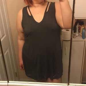 Plus Size Grey Mini Dress Charlotte Russe